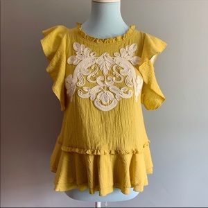 THML Mustard Flutter Top